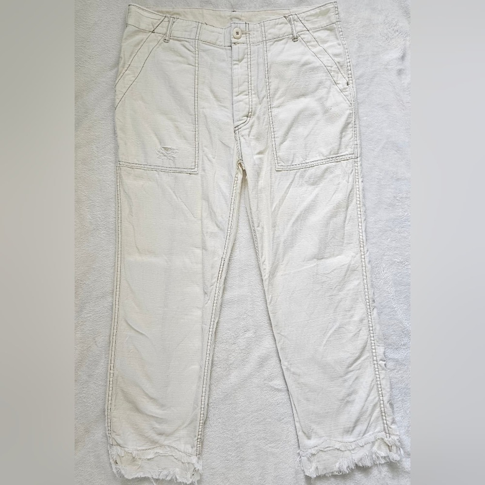Free People White Cropped Pants